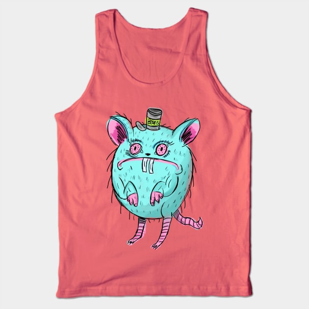 Funny and Ugly Blue Nightmare Rat Tank Top by narwhalwall